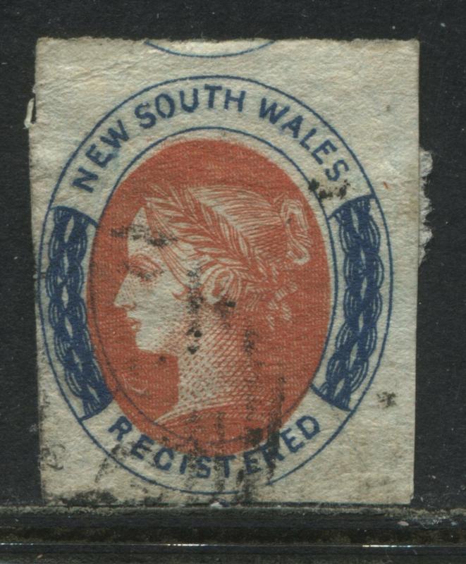 New South Wales QV 1856 6d Registration stamp used