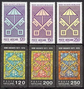 1978 - VATICAN - Scott #635-640 - Interregnum Issues - MNH **