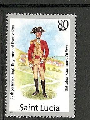 St. Lucia  Military Uniforms  mnh sc# 878a 1988 imprint 
