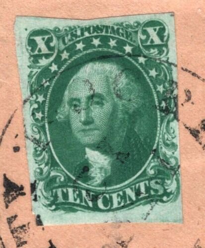 SCOTT #14- USED On Cover - w/Crowe Cert. (LB 7/11) 