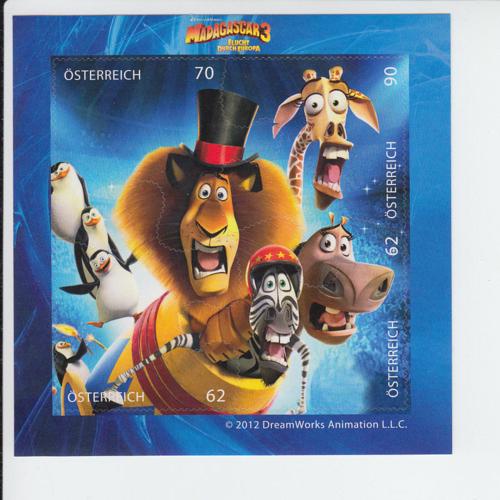 2012 Austria Madagascar Movie SA SS (Scott 2401) MNH