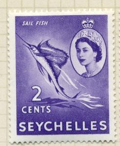 SEYCHELLES;  1954 early QEII issue fine Mint hinged 2c. value