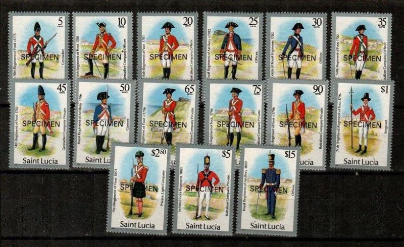 St. Lucia Scott 747-61 Mint NH specimens (Catalog Value $38.05)