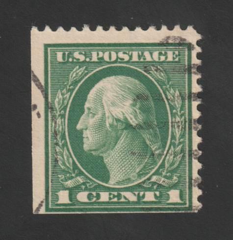 SC# 405 - (1c) - Washington - green , pf 12, SL Wmk,Used Single