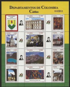Colombia 2003, Scott 1204, Caldas Department, Sheet of 12