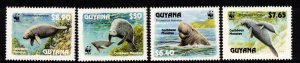 Guyana Sc 2666-9 MNH Set of 1990 - Animals, Carribian Manatee