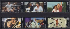 Sc# 3288 / 3293a GB Movie Scenes 2014 complete set 2 strips of 3 CV $17.70