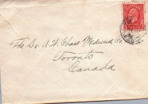 CANADA SCOTT 197 KING GEORGE V ON COVER CANCELLED R.P.O. c. 1930-SMALL TEAR