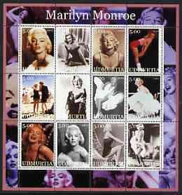UDMURTIA - 2002 - M. Monroe #1 - Perf 12v Sheet-Mint Never Hinged -Private Issue