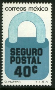 MEXICO G29, 40¢ Padlock Insured Letter Wmkd Fosfo Paper 2. MINT, NH. F-VF.