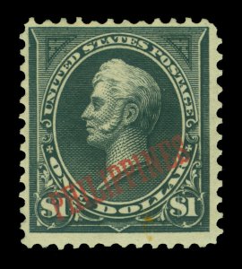 US PHILIPPINES 1901  Perry  $1 black  - Type II -  Scott # 223A mint MH