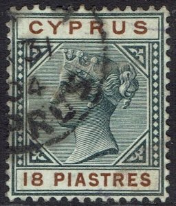 CYPRUS 1894 QV 18PI USED