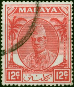 Kelantan 1952 12c Scarlet SG70 V.F.U