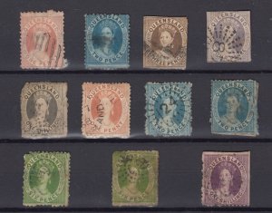 Queensland QV 1862/68 Chalon Collection Of 11 Fine Used BP9936