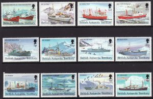 1993 BAT British Antarctic Research Ships full set MNH Sc# 202 / 213 CV $73