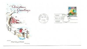 2245  Christmas Scene 1986 Jackson FDC