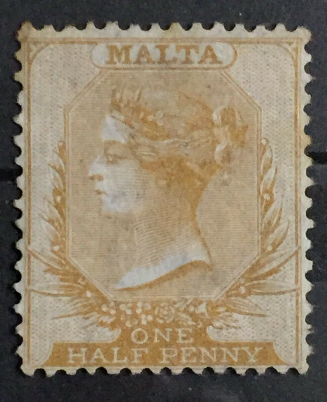 MALTA 1863-81 QV ½d Orange Puff MNG Perf 14 wmk CC MT3818 