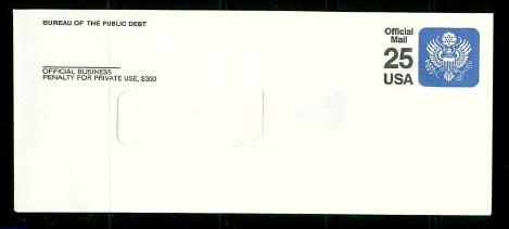 #UO78 25c Officail Mail Postal Envelope - Mint