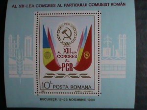 ​Romania Stamp:1984-SC#3229- 13th Party Congress-mnh-S/S sheet-rare