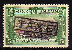 BELGIAN CONGO : COB# TX27 DUE STAMP HANDSTAMPED, MH