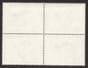St Pierre & Miquelon Scott 489 MNHOG Block of 4 - 1989 Mushroom - SCV $4.00