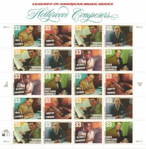 US 3339-44 - 33¢ Hollywood Composers Unused