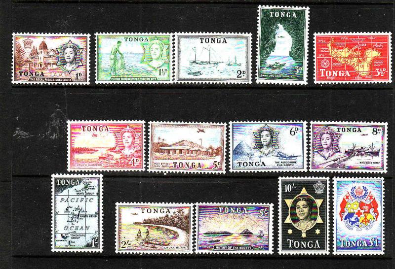 Tonga-Sc#100-13-unused NH definitive set-1953-