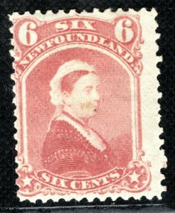 Canada NEWFOUNDLAND QV Stamp SG.39 6c Rose (1870) Mint MM Cat £20 BLUE151