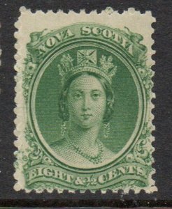 Nova Scotia  Sc 11 1860 8 1/2 cent green Victoria stamp mint