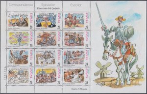 SPAIN Sc # 2951-2a-l CPL MNH SET of 2 SHEETS of 12 DIFF ea LETTER WRITING