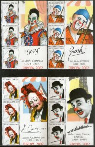 Gibraltar 2002 Famous Clowns Joker Circus Cinema Sc 901-4 MNH # 5567