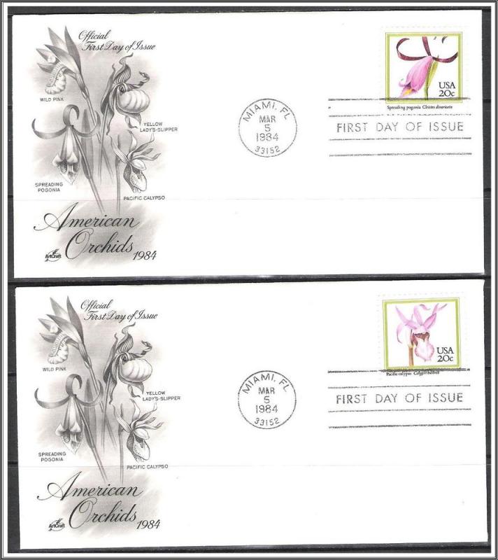 US #2076-2079 Orchids FDC