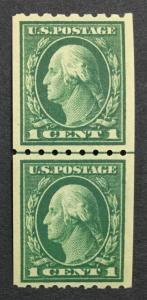 MOMEN: US #410 LINE PAIR MINT OG NH VF $65 #23589