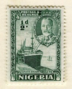 NIGERIA; 1930s early GV Pictorial issue Mint hinged 1/2d. value