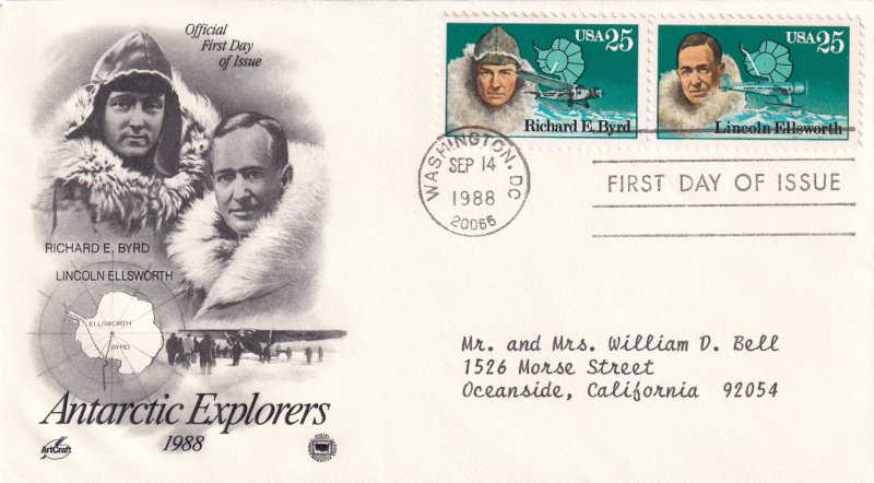 1988, Antarctic Explorers, Art Craft/PCS, FDC (E11618)