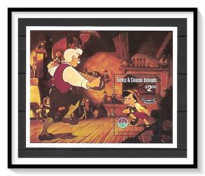 Turks & Caicos #451 Disney Christmas Pinocchio Souvenir Sheet MNH
