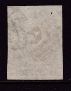 Tasmania 1857 QV 2d Used 3 margin copy F/VF/(o)