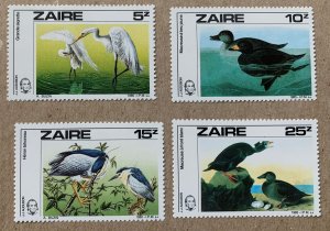 Zaire 1985 Audubon Birds, MNH. Scott 1195-1198, CV $13.65