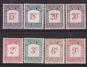 Seychelles-Sc#j1-8- id9-unused og NH postage due set-KGVI-1951-