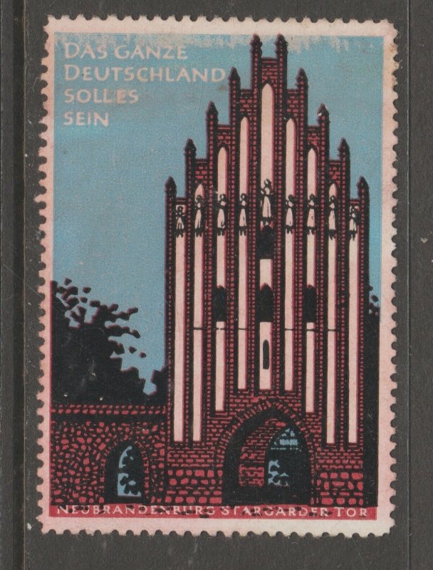 Cinderella revenue fiscal stamp 9-9-52 Germany Architecture 