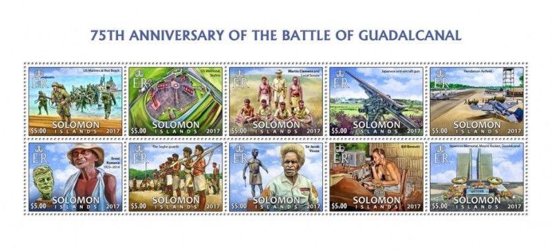 Solomon Islands - 2017 Guadalcanal - 10 Stamp Sheet - SLMLocal01a