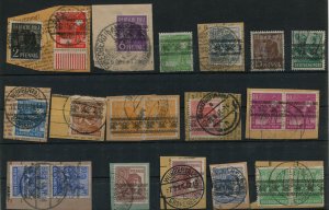 GERMANY  600-16 + 614A  USED  most on pieces