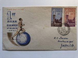 India - 1st Asian Games FDC