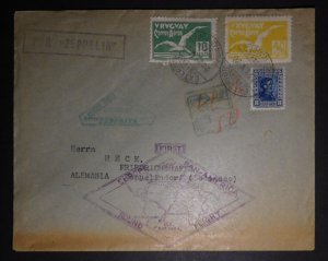 1930 Montevideo Uruguay Graf Zeppelin Cover to Germany LZ 127 Round World Flight