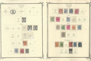 Finland Stamp Collection on 4 Scott Specialty Pages, 1858-1929, JFZ