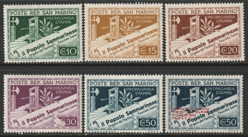 San Marino Sc 203-207,214 partial set MH