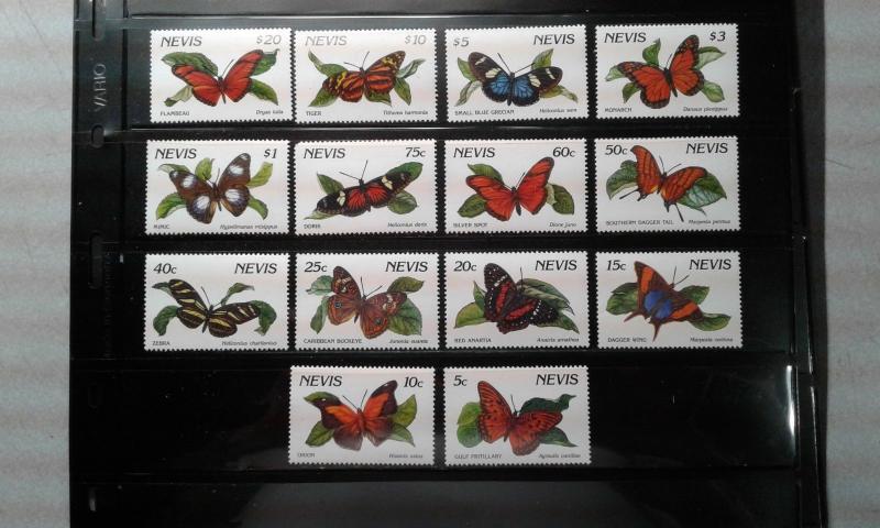  Nevis  #640-653 MNH butterflies e1812.2744