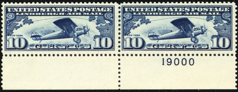 C10, Mint NH VF PL# Pair - Attractive! - Stuart Katz 