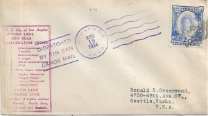 1934 Niuafoou, Tonga to Seattle, Wa Tin Can Canoe Cover (59636)