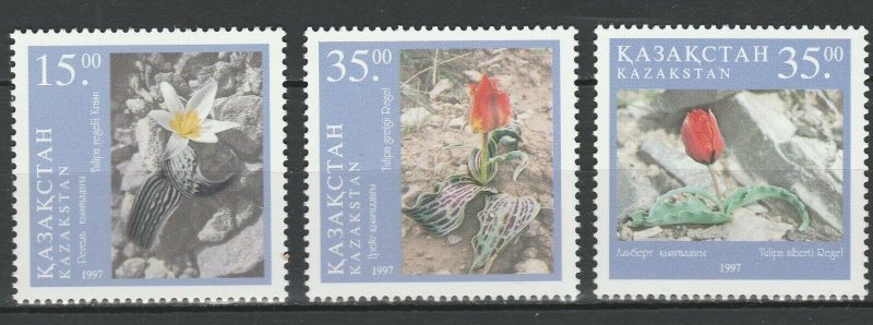 Kazakhstan 1997 Flowers 3 MNH stamps